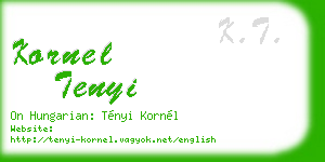 kornel tenyi business card